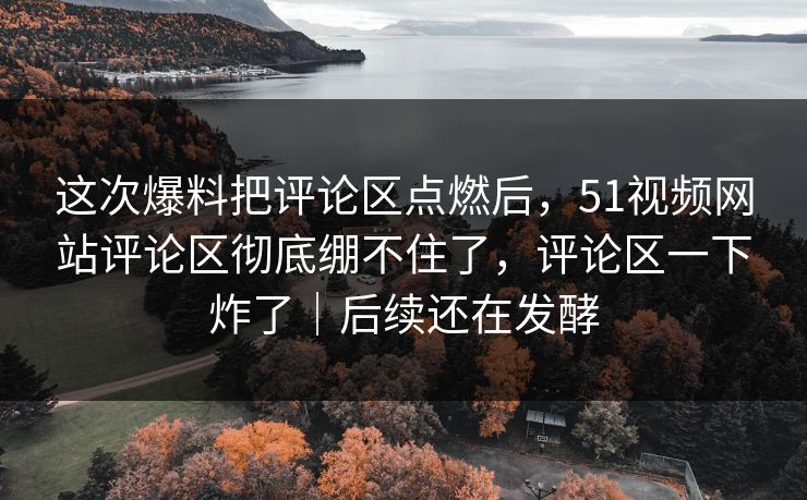 这次爆料把评论区点燃后，51视频网站评论区彻底绷不住了，评论区一下炸了｜后续还在发酵